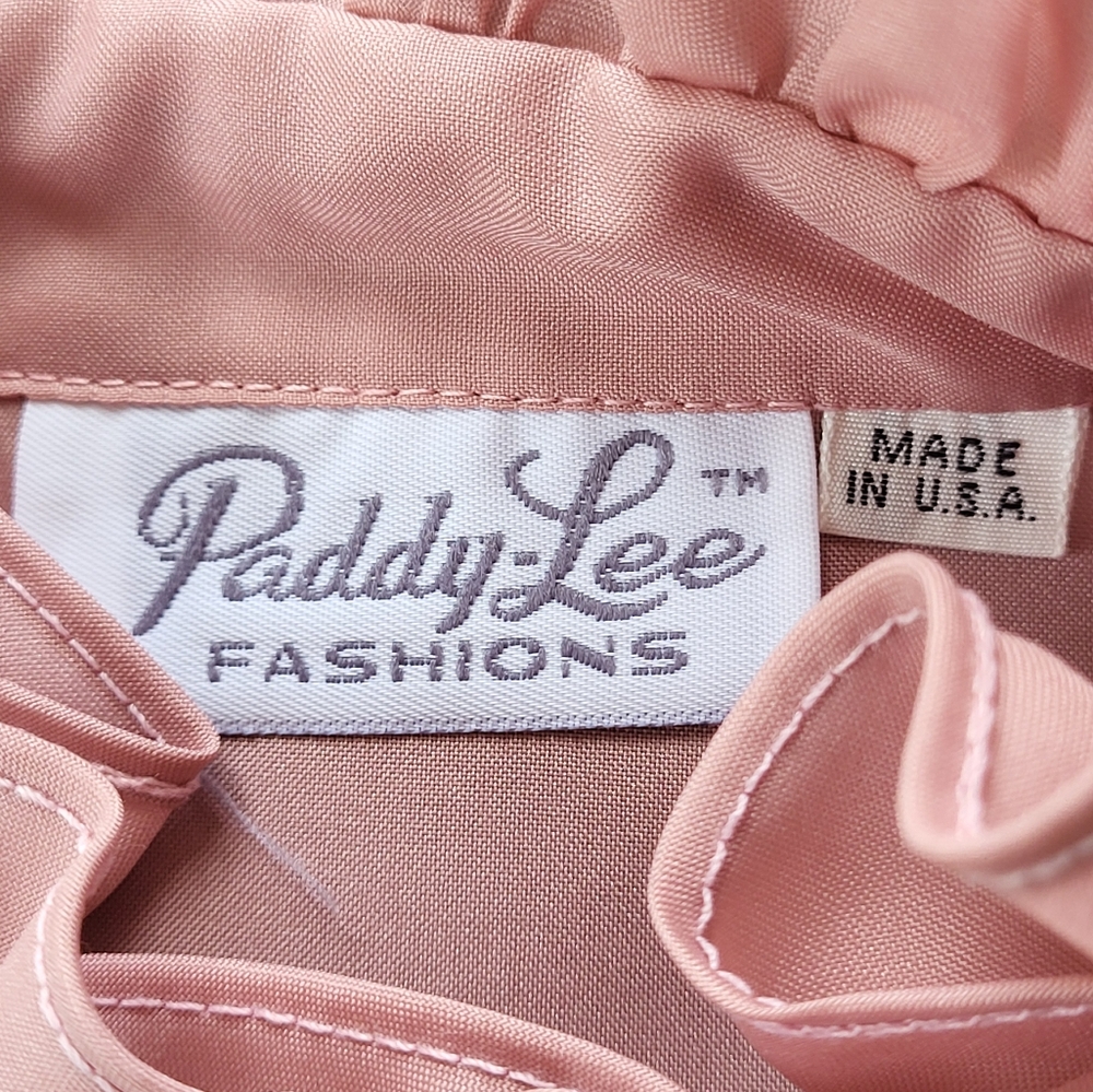 Paddy Lee Vintage Rose Pink Polyester Blouse Size 12 - Picture 8 of 8